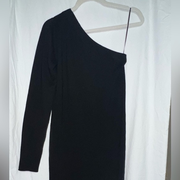 n:Philanthropy one-shoulder silk blend black sweater dress - Picture 7 of 9